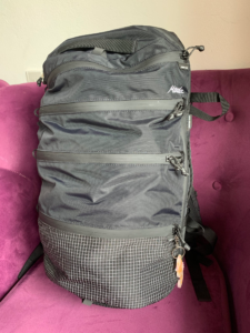 Personal item front packed for an international flight