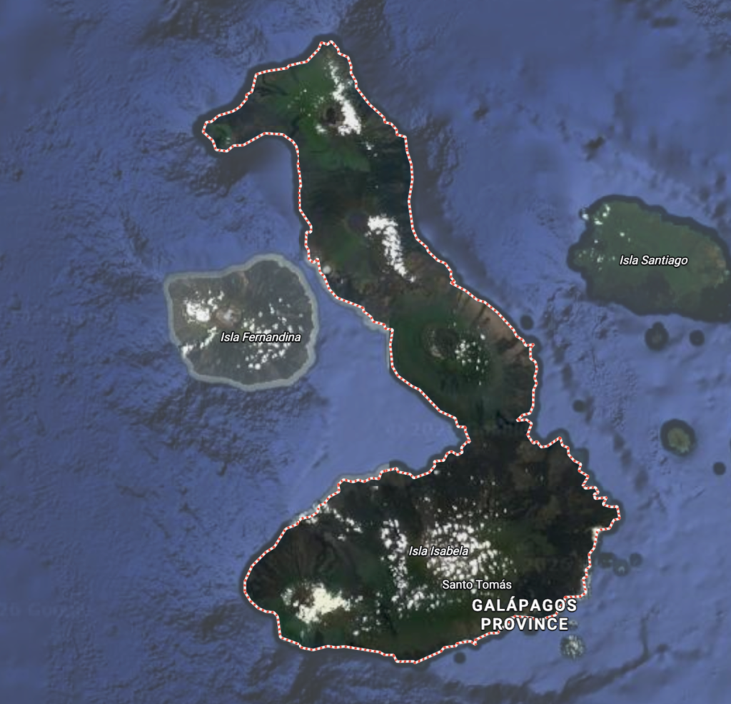 Map extract of Isabela Island, Galapagos